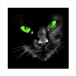 Black Cats Rule - Green Eyes Posters and Art